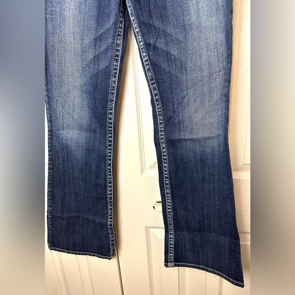 SILVER Jeans Suki Bootcut Jeans Denim Dark Wash Thick White Stitch Mid Rise - Picture 6 of 14